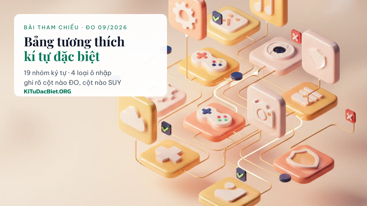 Bảng tương thích kí tự đặc biệt theo nền tảng và loại ô nhập
