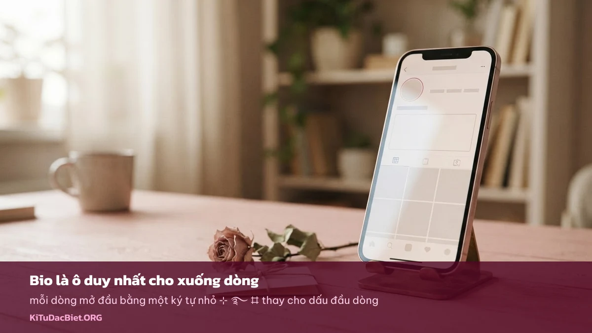 Bố cục phần giới thiệu TikTok bằng kí tự đặc biệt