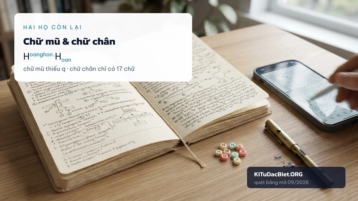 Chữ mũ và chữ chân Unicode, hai họ chữ nhỏ còn lại