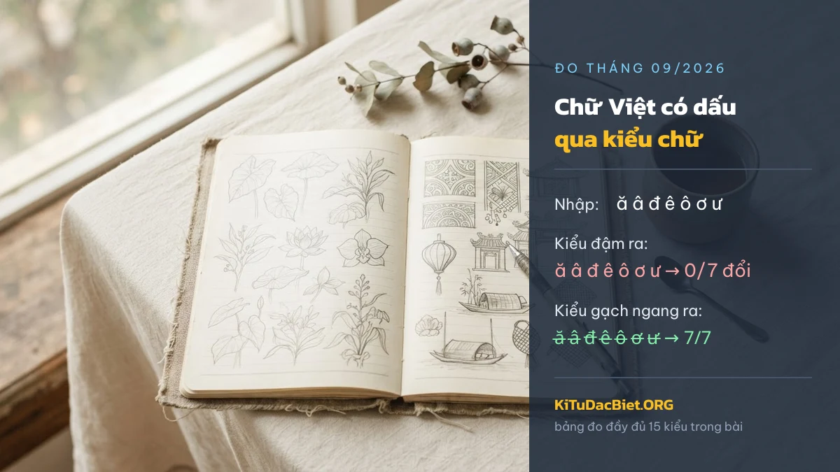 Chữ Việt có dấu đi qua từng kiểu chữ Unicode, kết quả đo thật