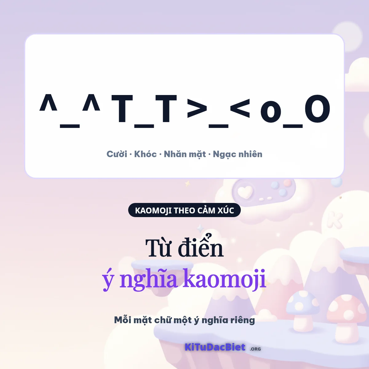 Từ điển ý nghĩa kaomoji: ^_^ T_T >_< o_O và cách dùng phổ biến